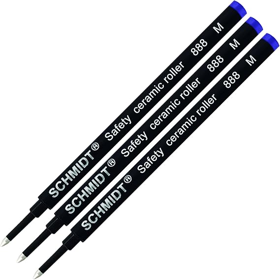 3 Pack - Blue-Schmidt 888 Medium Rollerball Refill