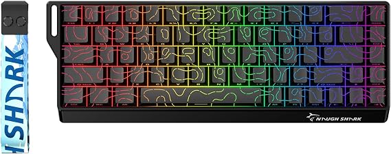 GK GAMAKAY x NaughShark NS68 65% Rapid Trigger Wired Gaming Keyboard | 8KHz Polling Rate 0.01mm RT, Snap Tap, Outemu Peach Crystal Magnetic Switch Hall Effect Keyboard(Black-Side Printed)