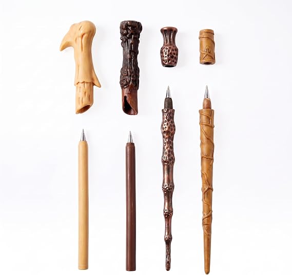 Harry Potter Wizarding World Wand Pens Set of 4 - Voldemort, Hermione, Dumbledore Wands