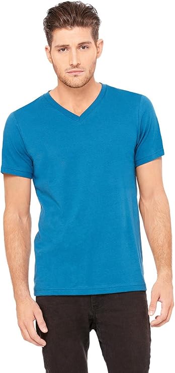 BELLA+CANVAS Unisex Jersey Short-Sleeve V-Neck T-Shirt S DEEP Teal