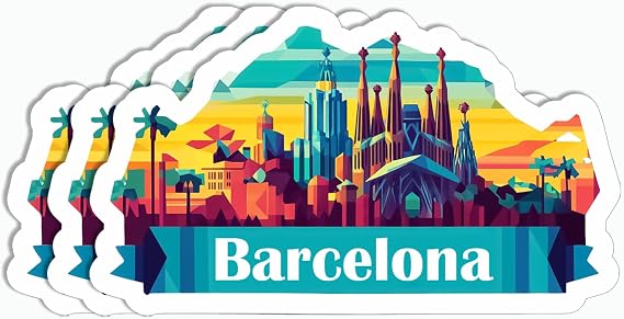 3Pcs - Barcelona City Sticker - Barcelona Travel Sticker - Journey Sticker - Skateboard Sticker - Scrapbook Sticker - Phone Laptop Sticker