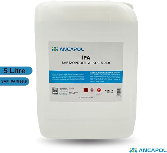 %99.9 Saf İzopropil Alkol (IPA) 5 Litre - Elektronik, Optik ve Yüzey Temizleyici