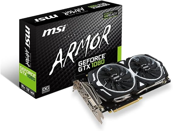 MSI Gaming GeForce GTX 1080 8GB GDDR5X DirectX 12 VR Ready (GeForce GTX 1080 Armor 8G OC)