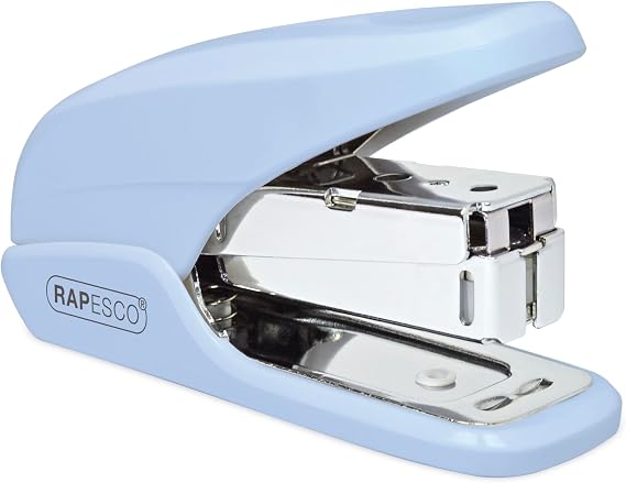 Rapesco 1338 X5-Mini Less Effort Stapler, 20 Sheet Capacity, Powder Blue