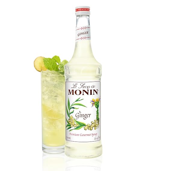 Monin - Ginger Syrup | Premium Syrup for Cocktails, Lemonades & More | Clean Label with No Artificial Flavors, No Artificial Preservatives (BPA-Free Glass Bottle, 750 ml)