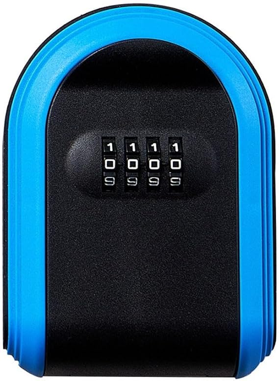 TDCuizent Wall Mounted Key Lock Box with 4-Digit Combination Weather Resistant Outdoor Indoor Key Safe Storage for Home Office Garage Garden Apartment Holiday Let Secure for ACCESS(Blue)