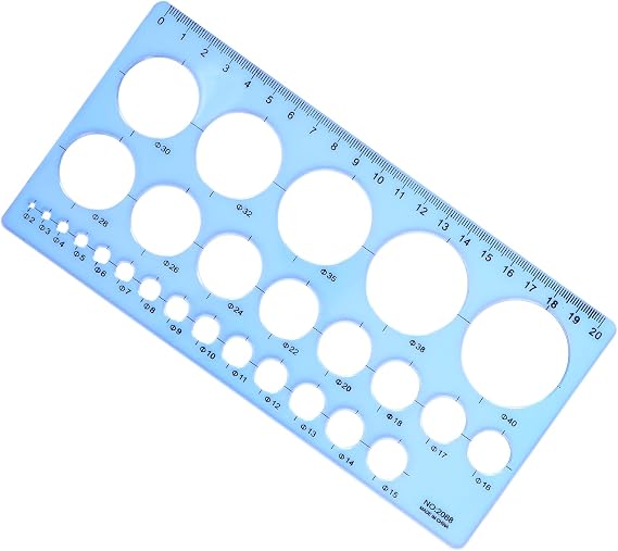 Plastic Circle Stencil Template - Multi-Function Circle Template for Drawing, Drafting Tools - Blue