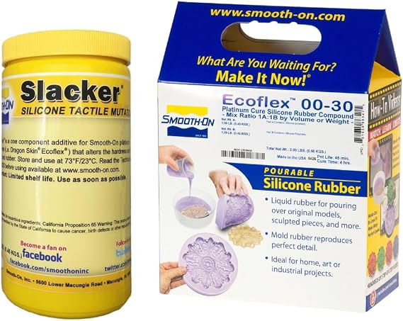 Smooth-On Silicone Prosthetics Kit EcoflexTM 00-30 Super Soft Platinum Silicone Rubber + SlackerTM Silicone Deadener (1 Pint Each) Skin-Safe, Hyper-Realistic FX & Gel-Filled Appliance System