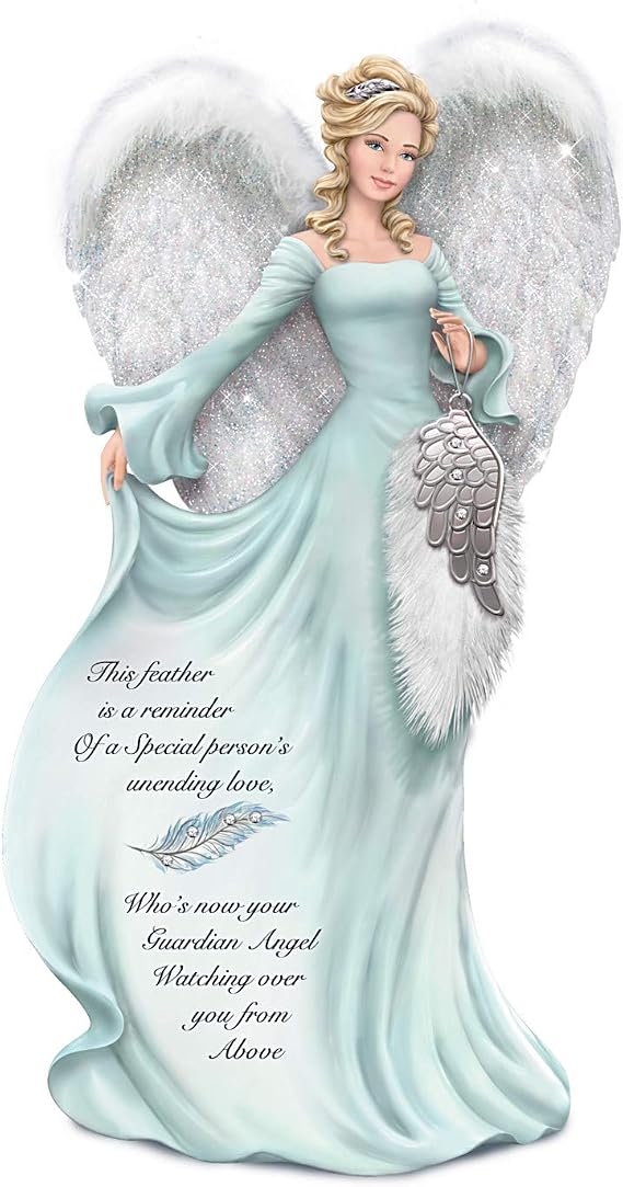 The Hamilton Collection Dona Gelsinger A Feather from an Angel Hand-Painted Figurine Adorned with Swarvski Crystals