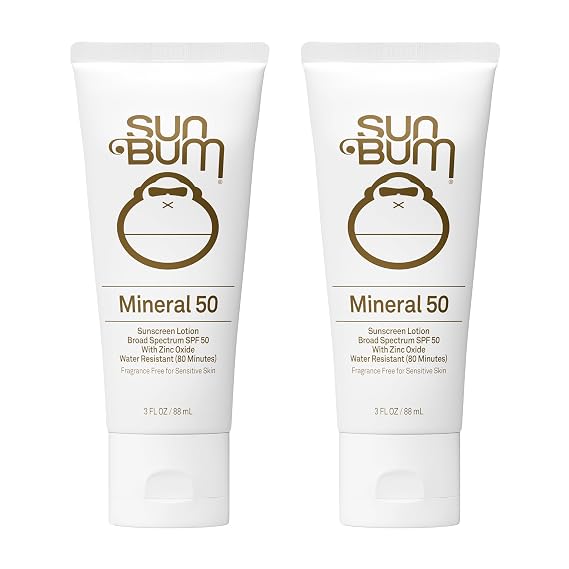 Sun Bum Mineral Spf 50 Sunscreen Lotion Vegan and Hawaii 104 Act Compliant (Octinoxate & Oxybenzone Free) Broad Spectrum Natural Sunscreen With UVA/UVB Protection 2 Pack