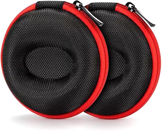 2 Pack Watch Travel Cases Single Watch Storage Boxes with Zipper for Most Smart Watches and Wristwatches up to 50mm (Red)