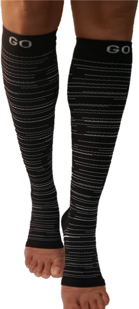 Socks For Women Open Toe 20-30 mmHG Knee High Graduated Compression Toeless Compression Stockings Women & Men