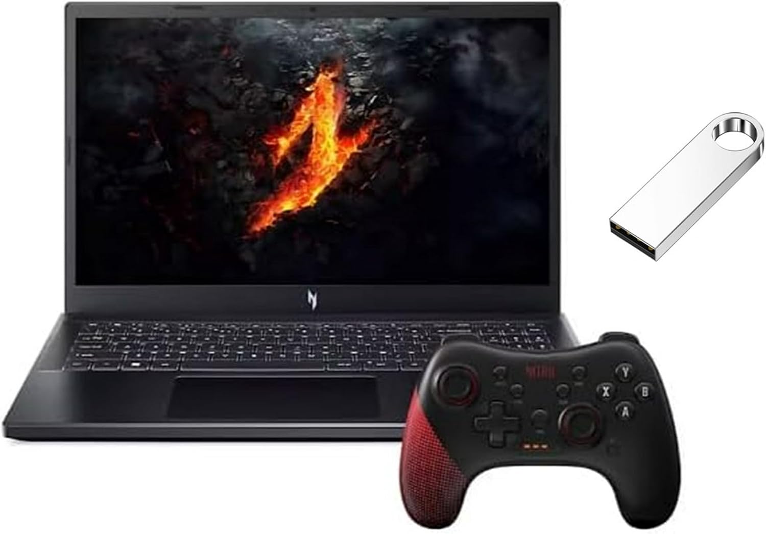 acer Nitro 15.6 FHD 144Hz Gaming Laptop with Controller | Intel Core i9-13900H|Nvidia RTX 4060 | Backlit | Black | 16GB RAM DDR5 | 512GB SSD | Windows 11 Home | Bundle with 64GB USB Flash Drive