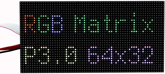 RGB Full-Color LED Matrix Panel Display 64×32 Pixels for Raspberry Pi, 3.0mm Pitch, Onboard 2048 RGB LEDs