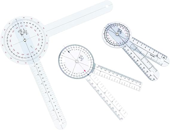 EMI Goniometer 3 Piece Set 12", 8", 6" Plus Convenient Carrying case EGM-429 - The Original 3 Piece Goniometer Set. Quality You can Feel.