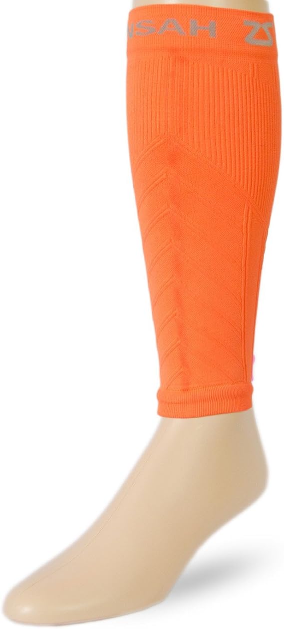 Zensah Calf/Shin Compression Sleeve (Single) - Neon Orange, X-Small