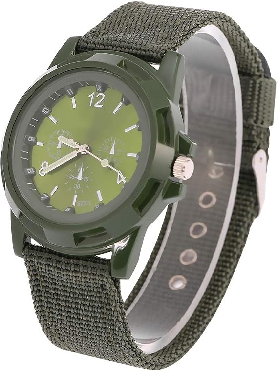 Mens Sport Watches - Stylish Nylon Strap Fashion Quartz Analog Display Waterproof Casual Wristwatch