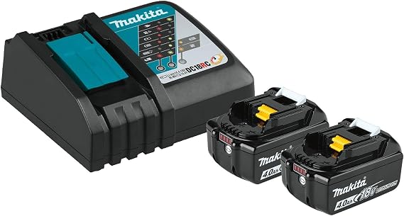 Makita BL1840BDC2X 18V LXT Lithium-Ion Battery and Rapid Optimum Charger Starter Pack (4.0Ah)