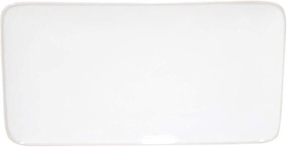 Costa Nova Ceramic Stoneware 11.5" x 6" Rectangular Tray - Beja Collection, White & Cream | Microwave & Dishwasher Safe Dinnerware | Food Safe Glazing | Restaurant Quality Serveware