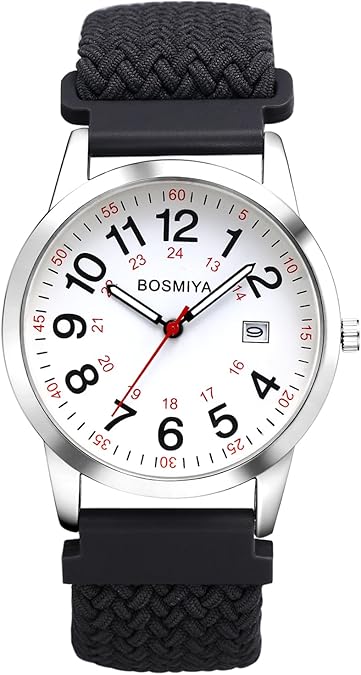 Lancardo Stylish Elastic Quartz Watch: Adjustable Stretch Woven Braided Strap Easy-Read 24-Hour HD Dial Perfect for Any Occasion
