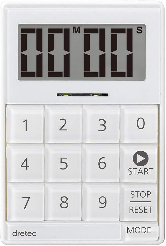 dretec Digital Cubic Timer with Sound and Light Tells Time with Silent Function, White