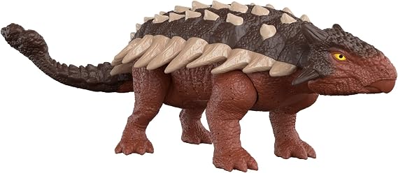 ​Jurassic World Dominion Roar Strikers Ankylosaurus Dinosaur Action Figure with Roaring Sound and Attack Action, Toy Gift Physical & Digital Play ​​, HDX36