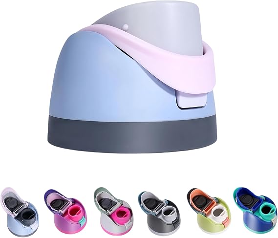 Replacement Lid for Owala Freesip, One Button Top Replacement, Leakproof BPA-Free Sport Water Bottle Cap Replacement Compatible with Owala 24oz 32oz 40oz 16oz (Blue Pink)