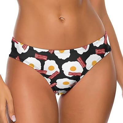 Bacon And Fried Eggs Women Thongs Comfortable G String T Back Bikini Panties Underwear