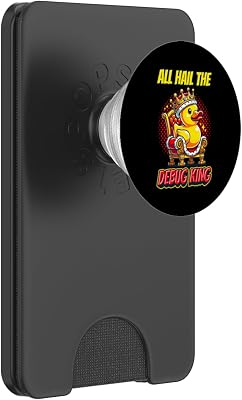 Rubber Duck Debug King Programmer Software Developer PopSockets PopWallet for MagSafe