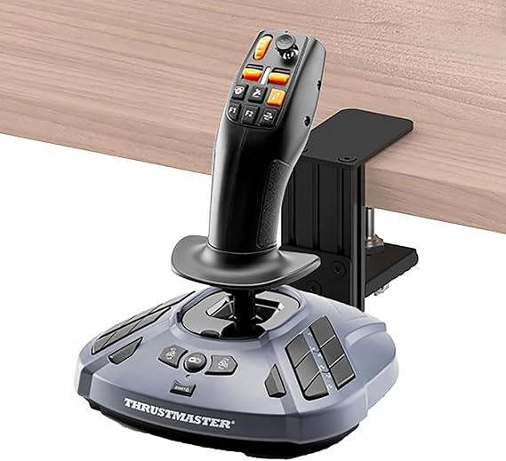 BUJ Metal Desk Mount Compatible with Thrustmaster SimTask Farmstick, T-Flight Hotas One,T-Flight Hotas 4, T-Flight Hotas X, T16000M FCS, TCA Sidestick, Sol-R1 Flight Stick, Sol-R2 Hotas