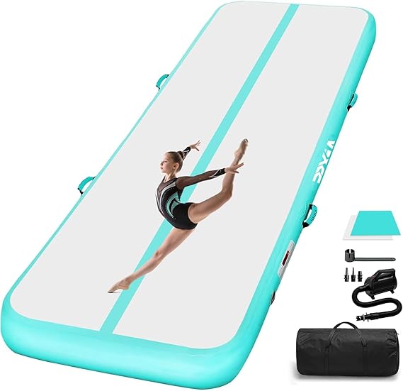 Gymnastics Mat Inflatable Tumbling Mat 3M/4M/5M/6M Tumble Track, Air Gym Track with Electric Air Pump for Home Use/Cheerleading