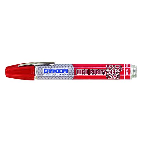 Dykem High Purity 44 Paint Marker Medium Tip, Permanent Ink for Stainless Steel & Metal | Quick-Drying, Low-Chloride, Valve Action | Industrial Use