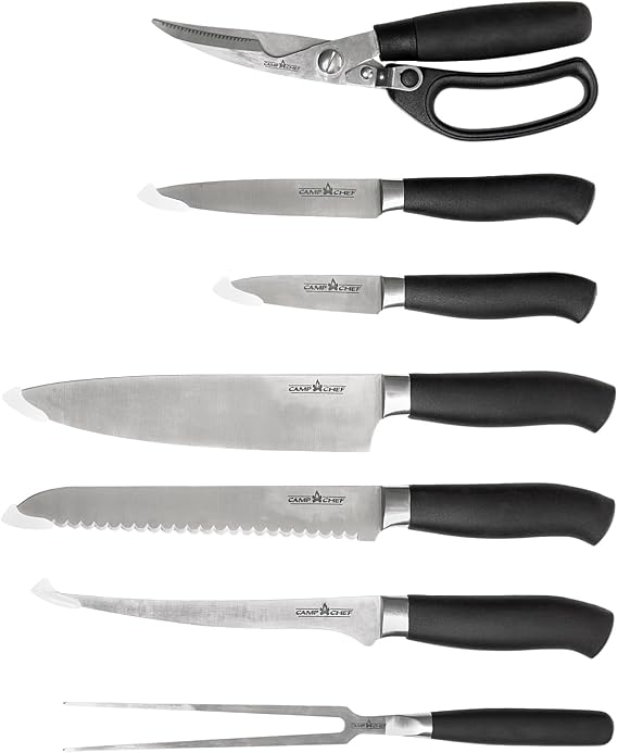 Camp Chef 9 Piece Professional Knife Set,Black