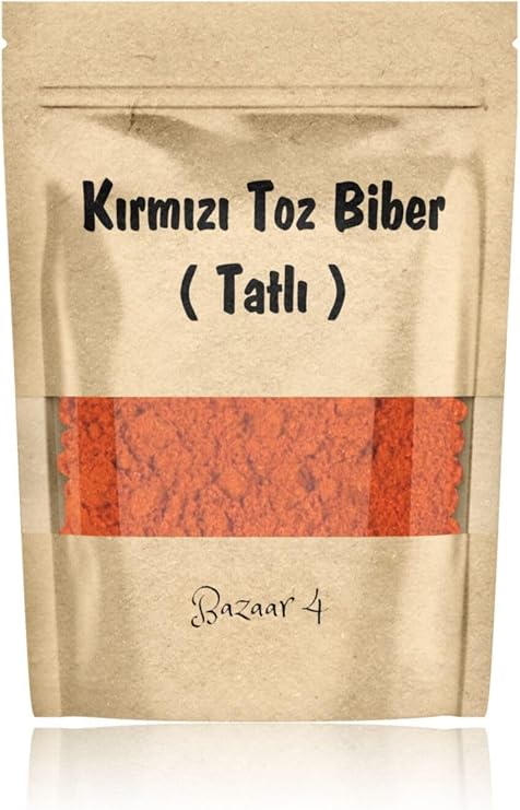 Bazaar 4 Kırmızı Tatlı Toz Biber 1.Kalite Yeni Mahsul 670 Gr