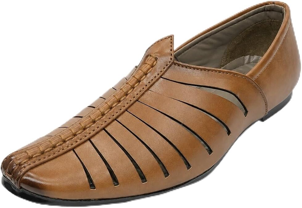 Mens Breathable Comfort Fashion Loafers Sherwani Shoes Indian Flat Ethnic