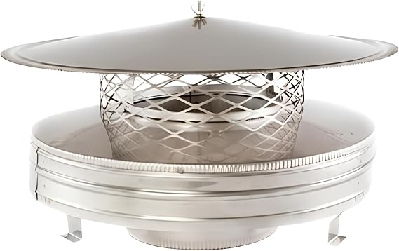 Chimcare 9 Round Air-Cooled Chimney Cap Keeps Sparks Down, Improves Draft & Weather Protection