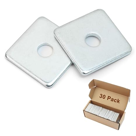 Square Washers, 30 Pack 1/2" ID x 2" x 2"
