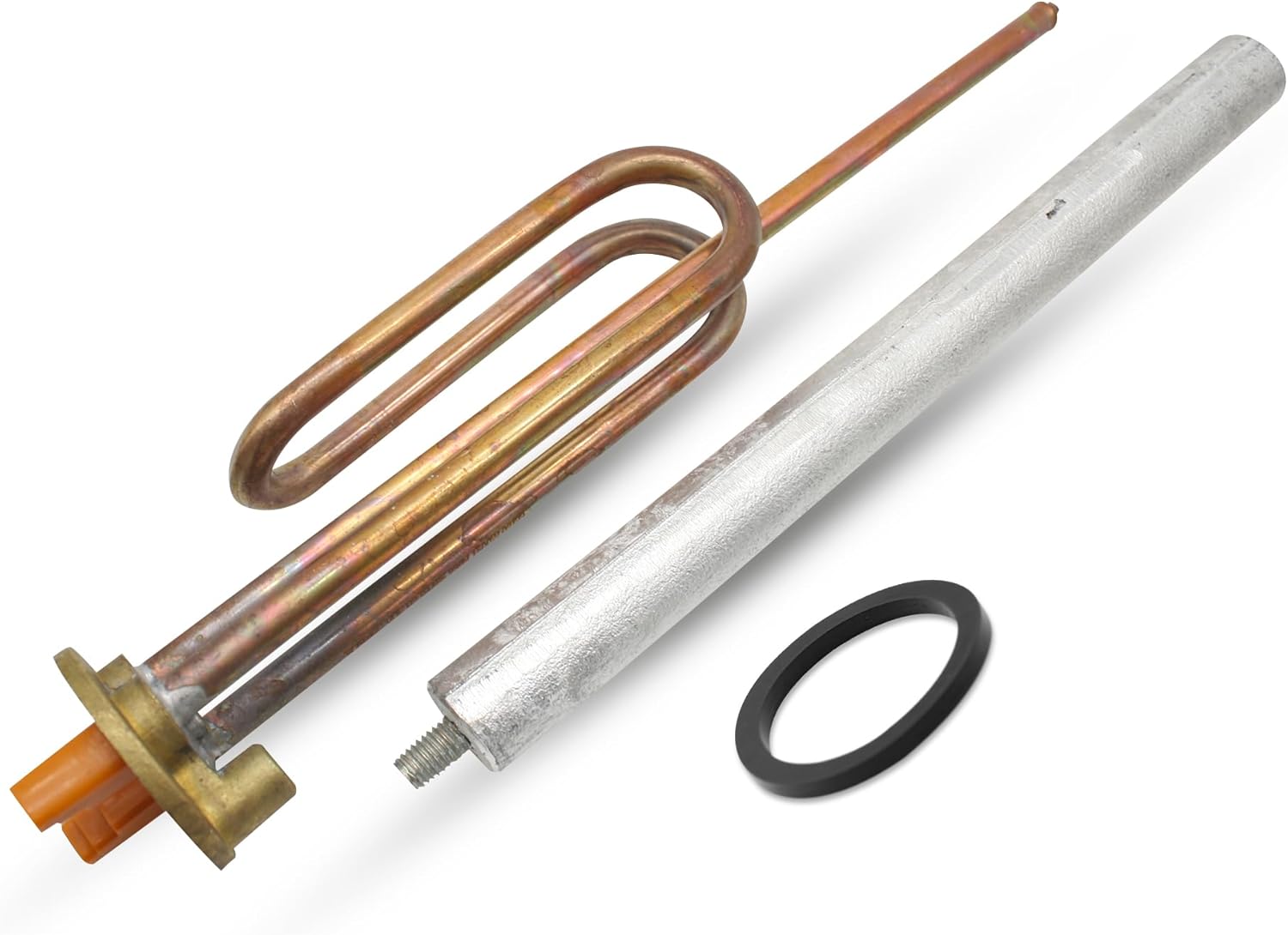 DOJA Barcelona Water Heater Resistance Kit -1500W - Heating Element Pack Curved, Immersion Heater Element with Magnesium Anode, Gasket and Fixing Screw for Electric Water Heater Spare Element