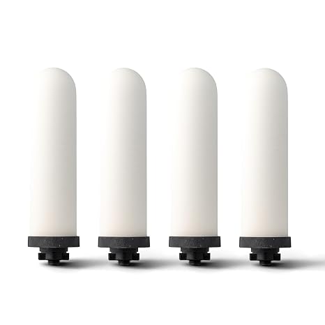 British Berkefeld Doulton 8674 Ultra Sterasyl Ceramic Filter Candle for Countertop Gravity Water Filter System Short Mount 7" - 4 Pack