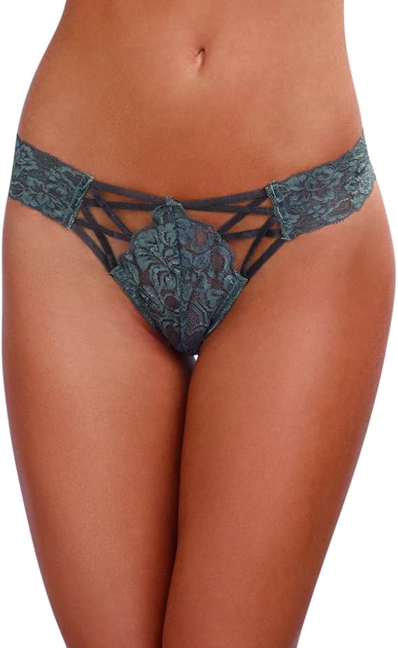 Dreamgirl Women's Lace Panty with Front Criss-Cross Detail