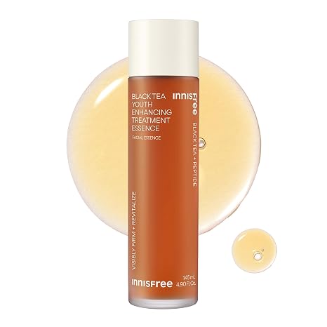 innisfree Black Tea Youth Essence | Korean Anti-Aging Treatment with Niacinamide and Hyaluronic Acid for Radiance, Firm Skin, Hydration and Barrier Support
