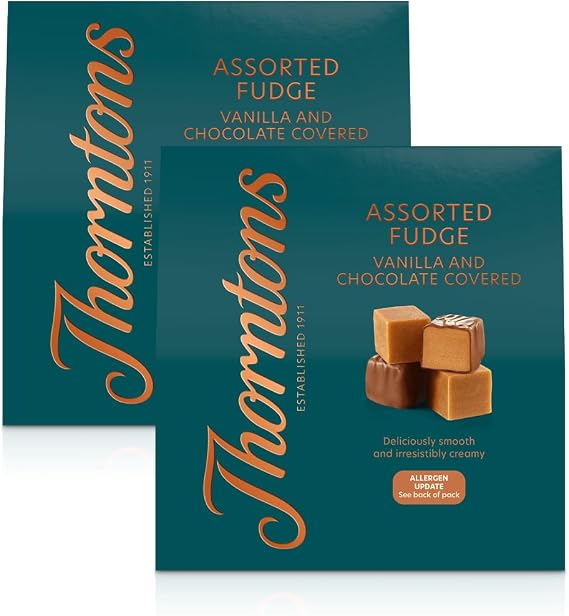 Thorntons Assorted Fudge Vanillia Chocolate Covered Pack of 2