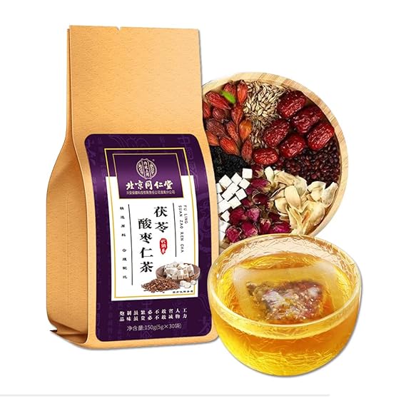 Jujube seed Poria Lily Tea (5g*30bag) 5.29OZ | Good night tea Barley tea,Lily Tea Sour jujube kernel tea Poria cocos Good night tea Barley tea