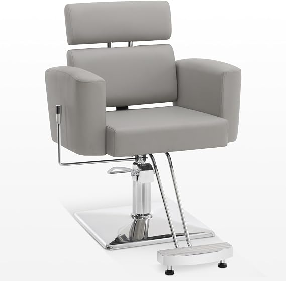 BarberPub Barber Chair for Hair Stylist, Barbershop, Home Salon 9410(Grey)