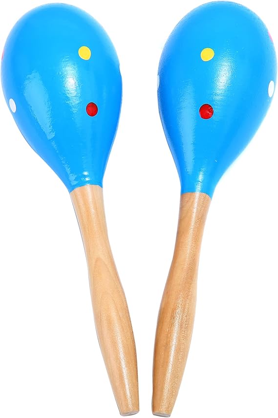 Maracas, Professional Wooden Rumba Shakers Latin Musical Instrument, Hand Percussion Rattles with Clear Salsa Rhythm for Adults Kids Party Game Playing, Set of 2