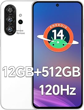 D56 Ultra 5G Unlocked Phones, Smartphone Android 14, 12GB+512GB Unlocked Android Phones, Snapdragon888, 5000mAh, 48+108MP Camera, 6.8 HD Screen, Dual SIM+Memory Expansion,Bluetooth WiFi,White