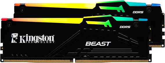 Kingston Beast RGB 64GB DDR5 5600MT/s CL36 DIMM Masaüstü Ram Kit (2x32GB) - KF556C36BBEAK2/64TR