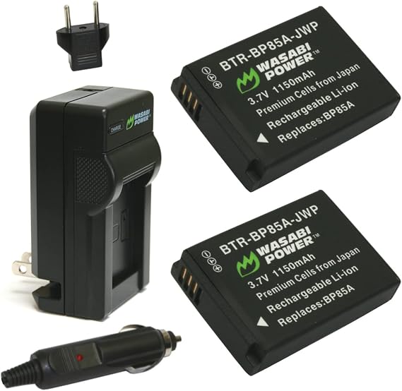 Wasabi Power Battery 2-Pack and Charger for Samsung BP85A, EA-BP85A and Samsung PL210, SH100, ST200F, WB210