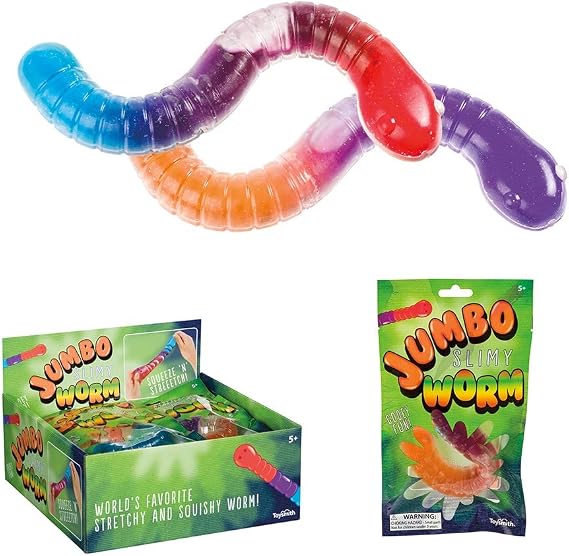 Toysmith The Jumbo Squishy Stretchy Slimy Worm