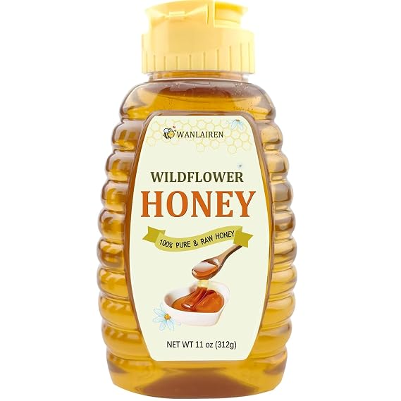 Wholesome Honey, Wildflower Honey-Raw & Pure, 11oz/312g, Natural Active Enzymes (Surface), Aid Digestion, Ease Cough, Improve Sleep & Immunity | Crisp Sweetness | Delicate Floral Aroma, for Yogurt & Drink